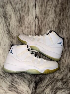Jordan Columbia 11s  White Sneakers with Light Blue Jumpman